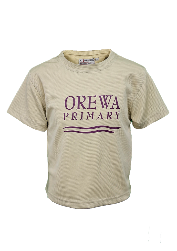 Orewa Primary School PE Tee Sand Kids