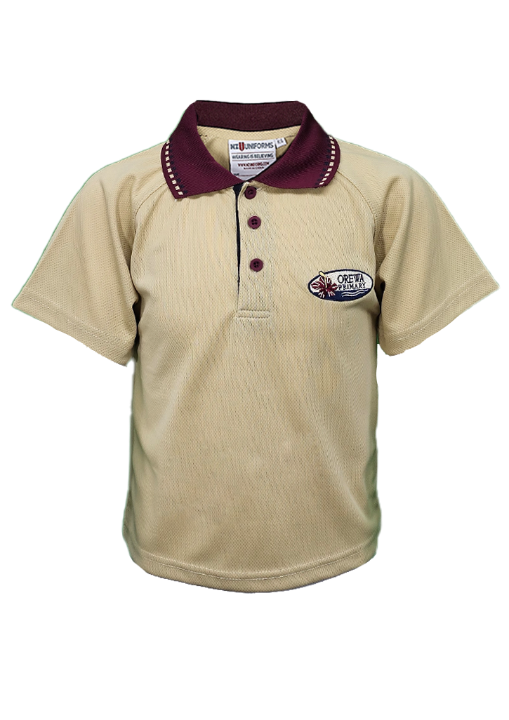 Orewa Primary School Polo Beige with embroidery